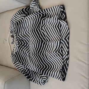 Black and White Chevron Patterned Fabric